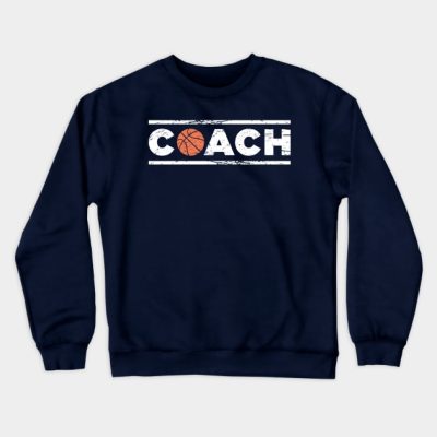 Retro Distressed Basketball Coach Icon Crewneck Sweatshirt Official Coach Gifts Merch