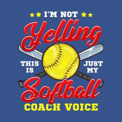 Im Not Yelling This Is Just My Softball Coach Voic Throw Pillow Official Coach Gifts Merch