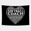 Softball Coach Heart Tapestry Official Coach Gifts Merch
