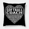 Softball Coach Heart Throw Pillow Official Coach Gifts Merch