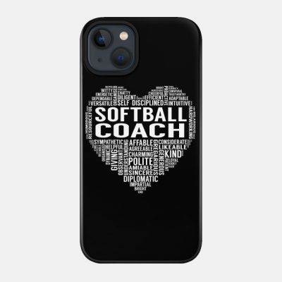 Softball Coach Heart Phone Case Official Coach Gifts Merch