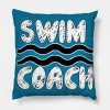 Swim Coach Tee Sports Tee Water Sport Shirt Waves  Throw Pillow Official Coach Gifts Merch