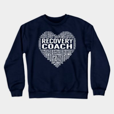 Recovery Coach Heart Crewneck Sweatshirt Official Coach Gifts Merch