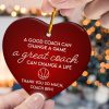 Thank You Basketball Coach Personalized Heart Shaped Ceramic Ornament 2 - Coach Gifts Store