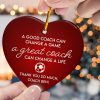 Thank You Soccer Coach Personalized Heart Shaped Ceramic Ornament 2 - Coach Gifts Store