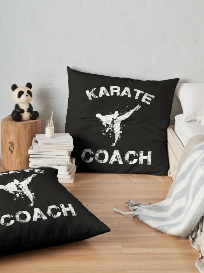 Karate Coach Throw Pillow Official Coach Gifts Merch