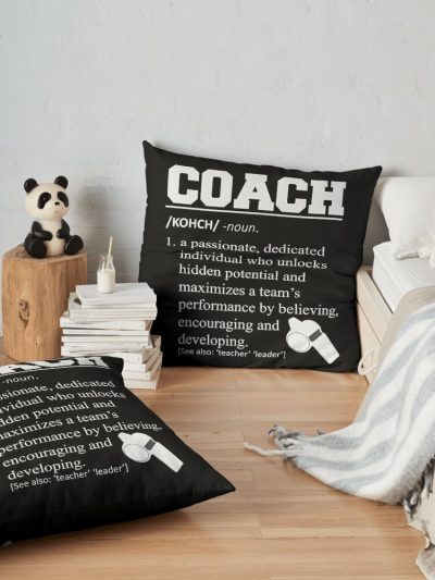 Coach Definition Funny Coach Throw Pillow Official Coach Gifts Merch