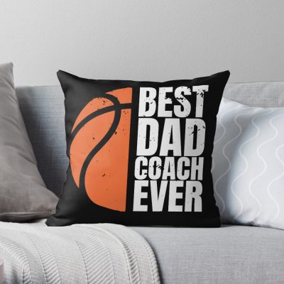 Best Dad Basketball Coach Ever Throw Pillow Official Coach Gifts Merch