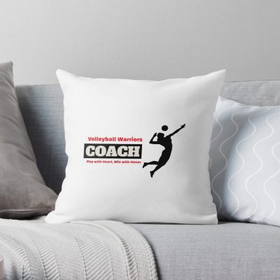 Volleyball Coach Volleyball Warriors Throw Pillow Official Coach Gifts Merch