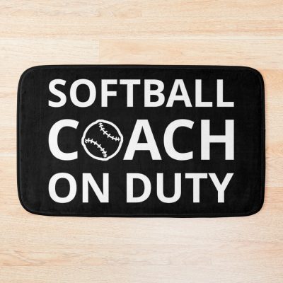 Softball Coach On Duty I Bath Mat Official Coach Gifts Merch