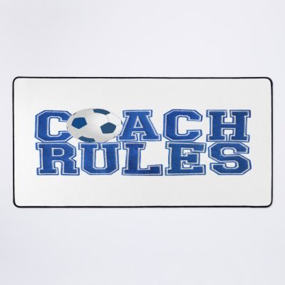 Coach Rules, Sporty Soccer Coach Graphic Design. Great Appreciation Birthday Or Christmas Gift For Coaches, Or Anyone Who Adores Their Soccer Coach. Mouse Pad Official Coach Gifts Merch