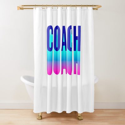 Coach With Long Gradient Shadow Shower Curtain Official Coach Gifts Merch