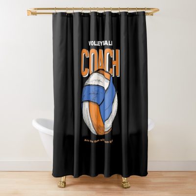 Volleyball Coach Ace The Game With Team Spirit Shower Curtain Official Coach Gifts Merch