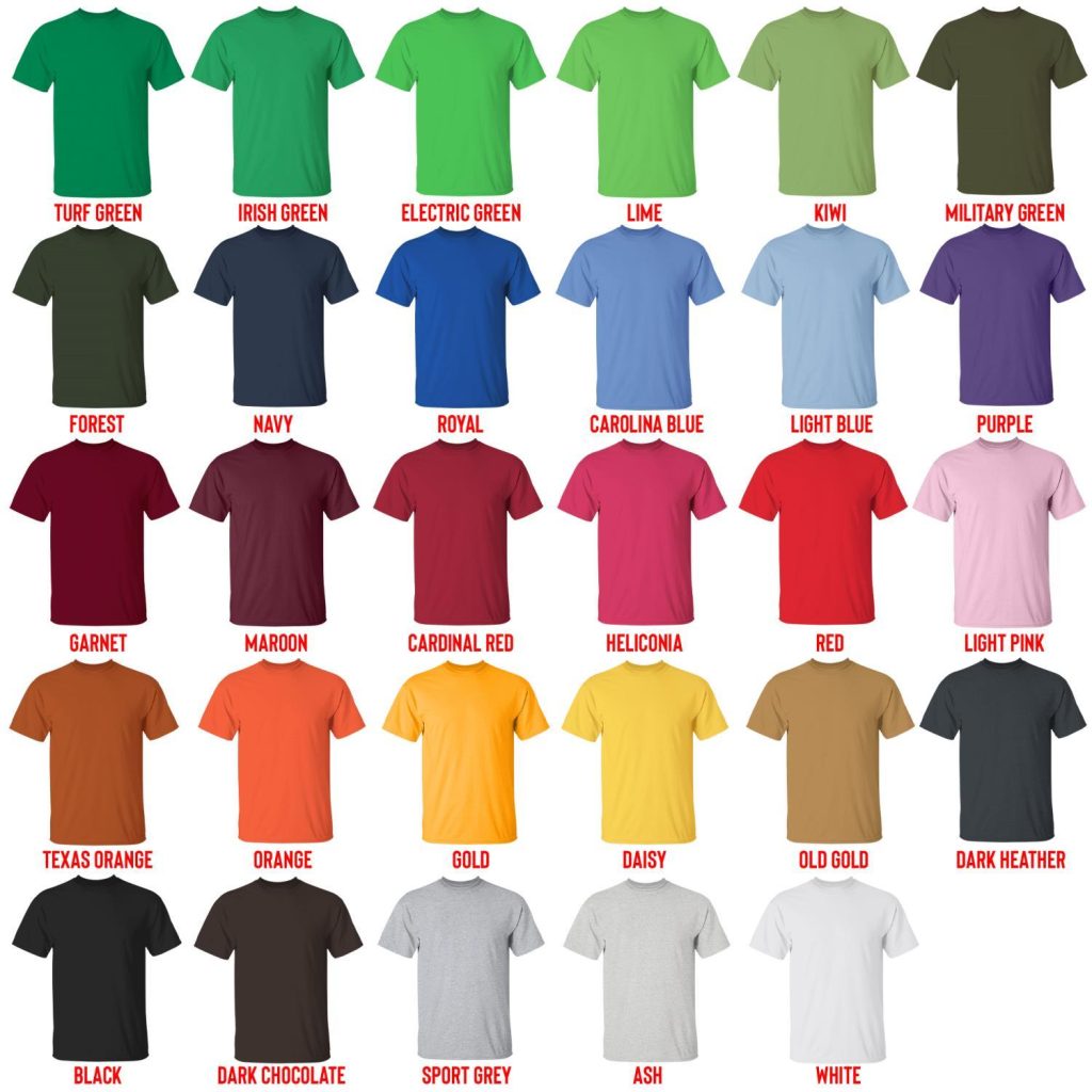 t shirt color chart - Coach Gifts Store