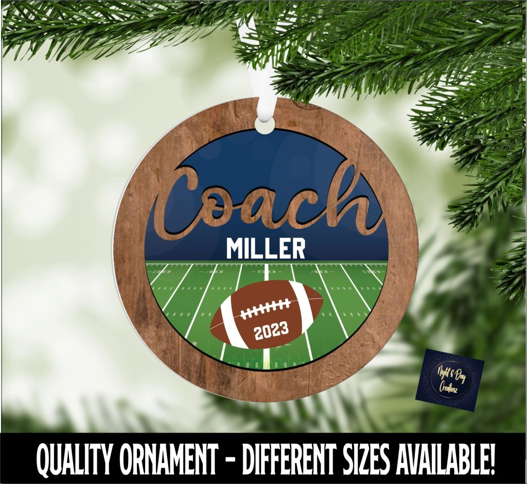 Football Coach Personalized Coach Gift Christmas Ornament