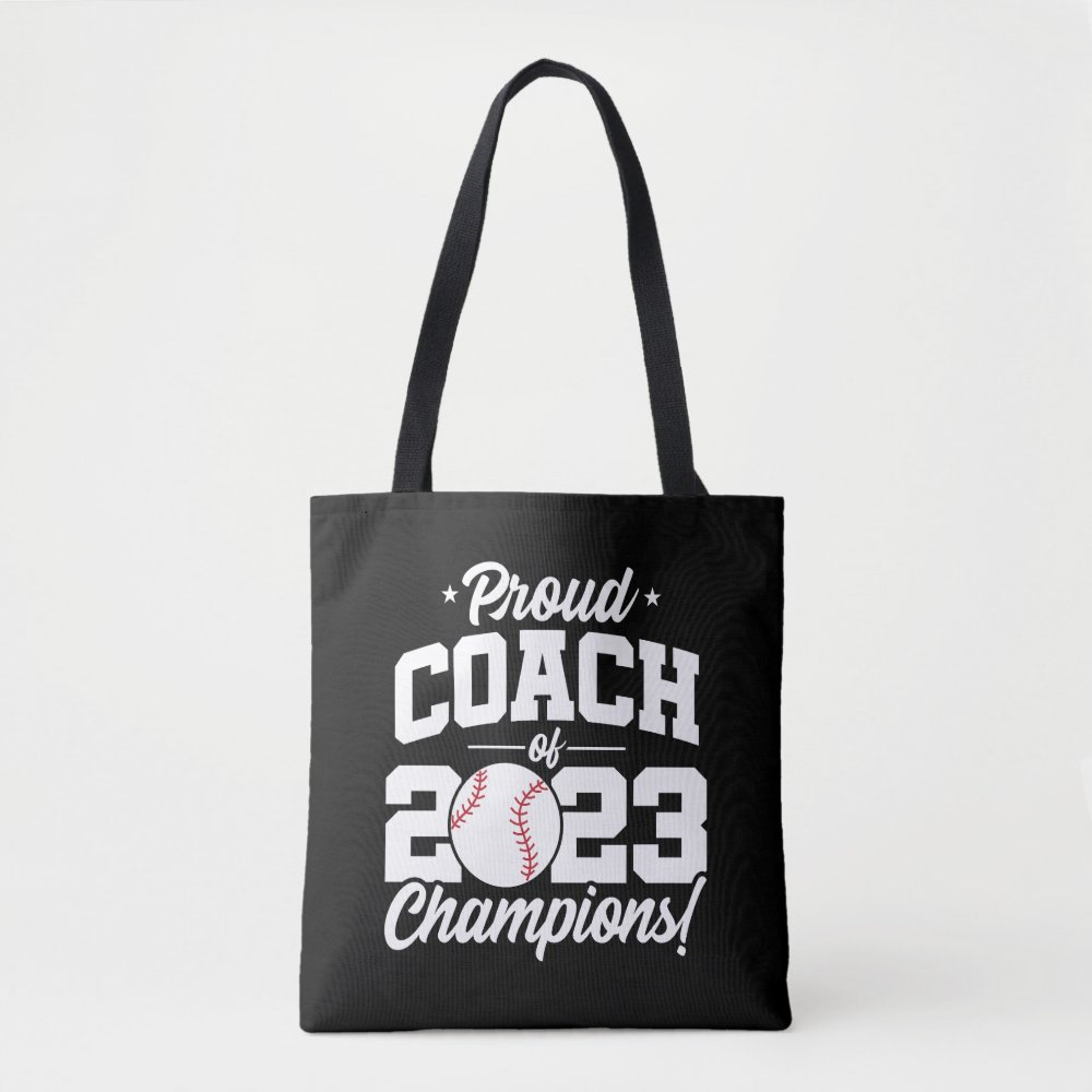 Proud Baseball Coach – Champions 2023 – School Tote Bag